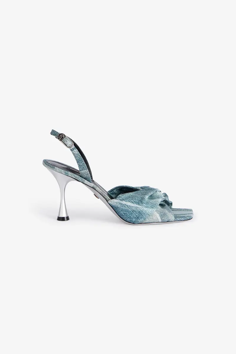 Roberto Cavalli Denim-Effect Slingback Sandals | Thumbnail 2