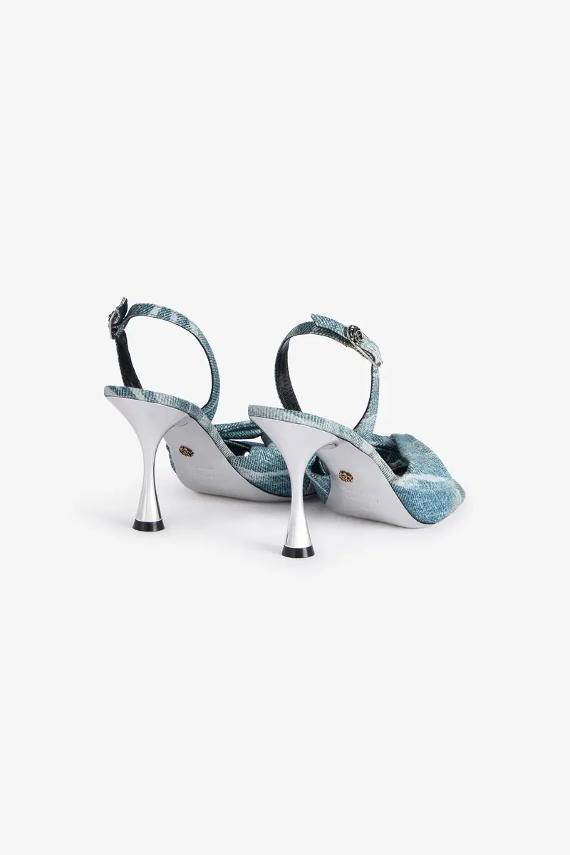Roberto Cavalli Denim-Effect Slingback Sandals | Thumbnail 3