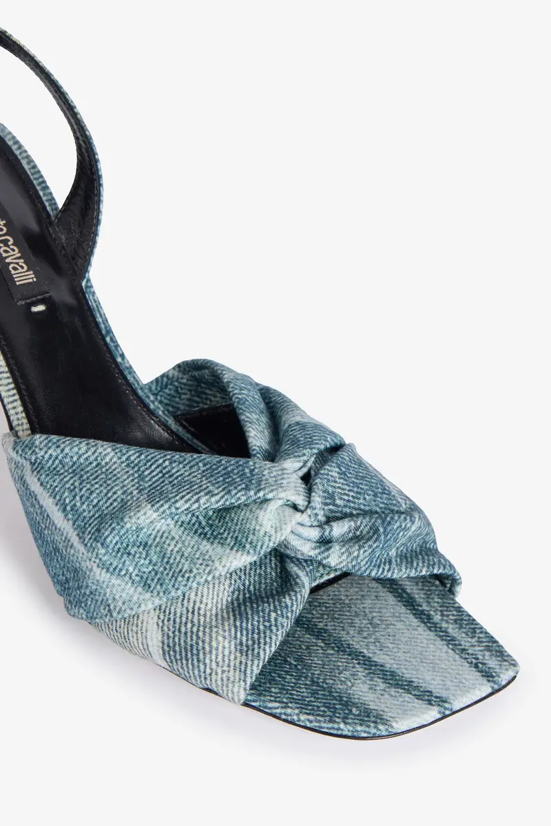 Roberto Cavalli Denim-Effect Slingback Sandals | Thumbnail 4