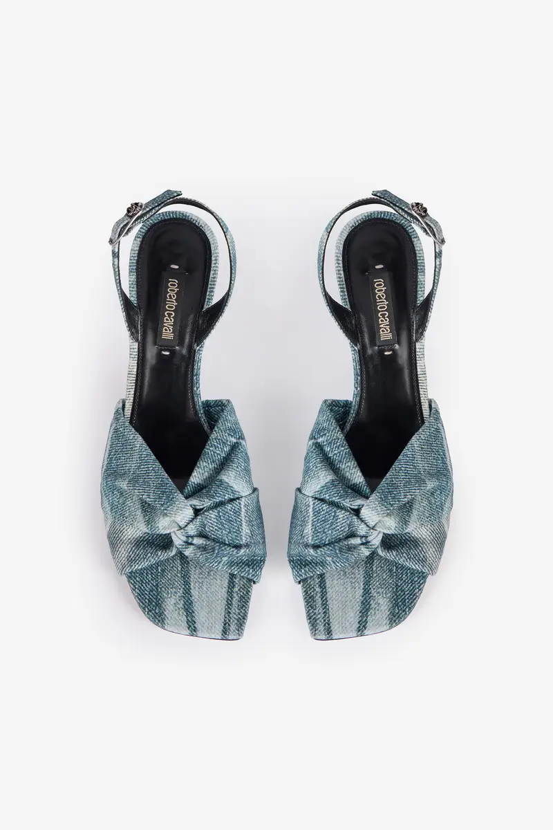 Roberto Cavalli Denim-Effect Slingback Sandals | Thumbnail 5