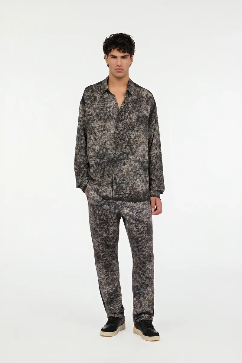 Roberto Cavalli Faded Effect Shirt with All-Over Lettering | Thumbnail 7