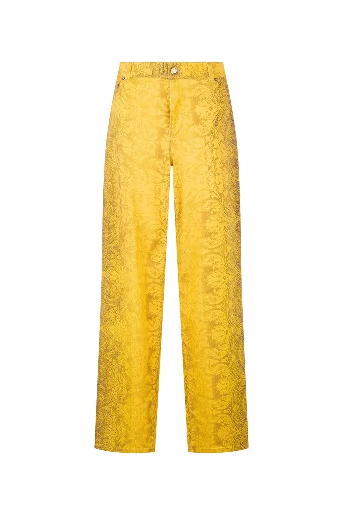 Roberto Cavalli Pants With Broccato Print