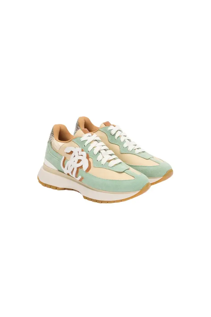 Sneakers with Contrasting Back and Mirror Snake Monogram