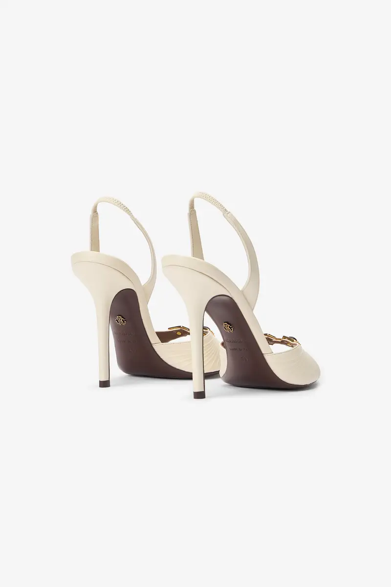 Roberto Cavalli White Sandals with Jeweled Buckle | Thumbnail 3 Roberto Cavalli White Sandals with Jeweled Buckle | Thumbnail 3