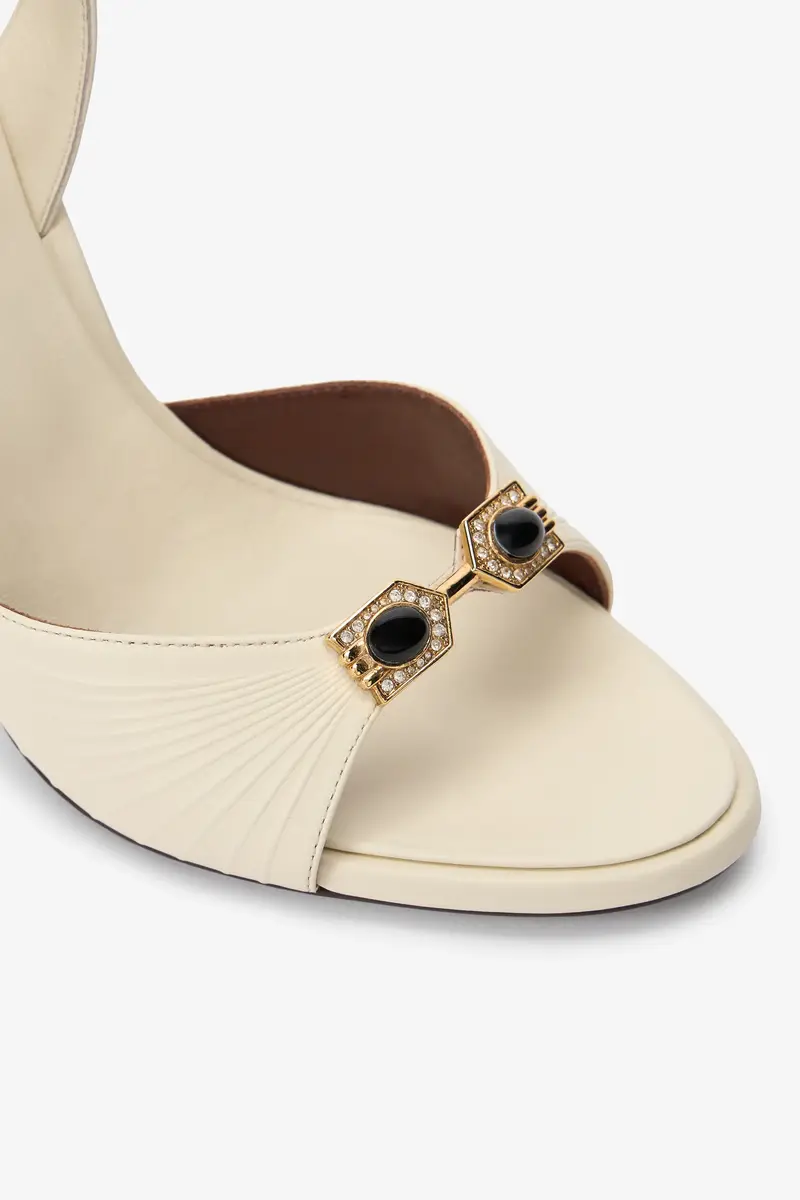 Roberto Cavalli White Sandals with Jeweled Buckle | Thumbnail 5 Roberto Cavalli White Sandals with Jeweled Buckle | Thumbnail 5