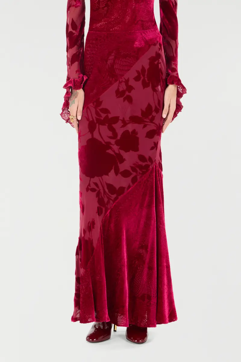 Roberto Cavalli Long Skirt With Rose And Python Pattern | Thumbnail 2