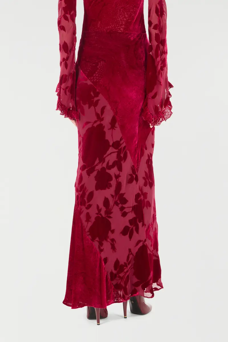 Roberto Cavalli Long Skirt With Rose And Python Pattern | Thumbnail 3