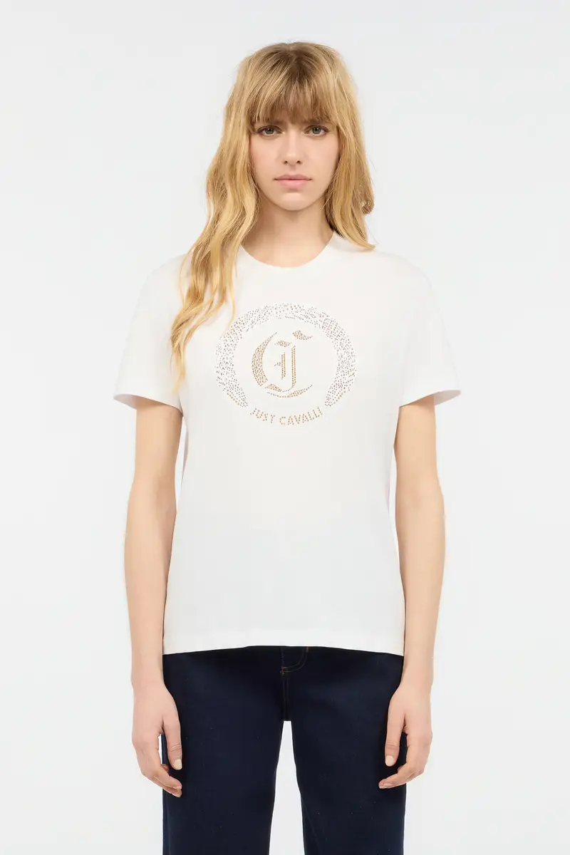 Roberto Cavalli Cotton T-Shirt With Studs | Thumbnail 2 Roberto Cavalli Cotton T-Shirt With Studs | Thumbnail 2