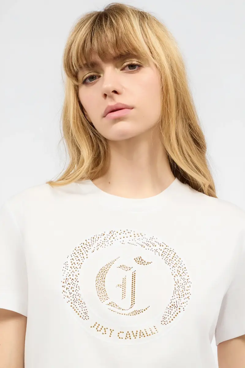 Roberto Cavalli Cotton T-Shirt With Studs | Thumbnail 5 Roberto Cavalli Cotton T-Shirt With Studs | Thumbnail 5