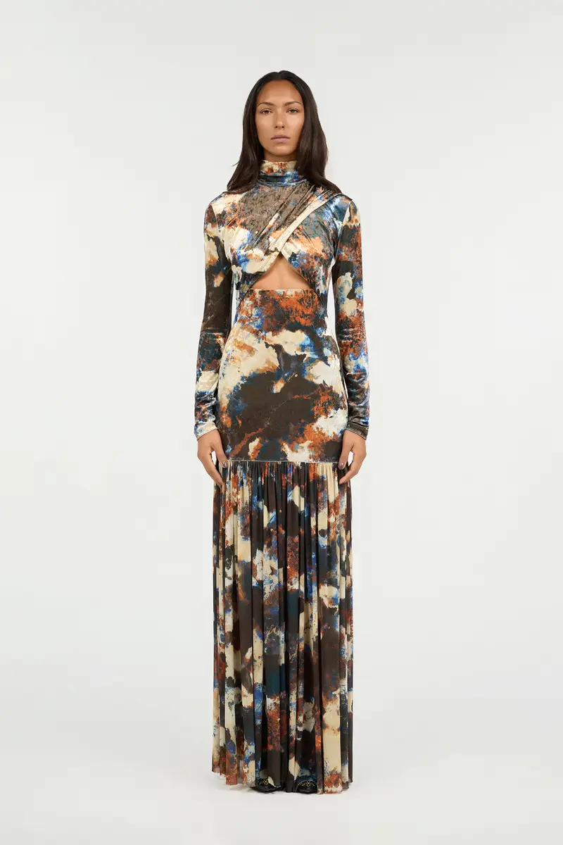 Roberto Cavalli Rusty Stain Print Dress Maxi | Thumbnail 2