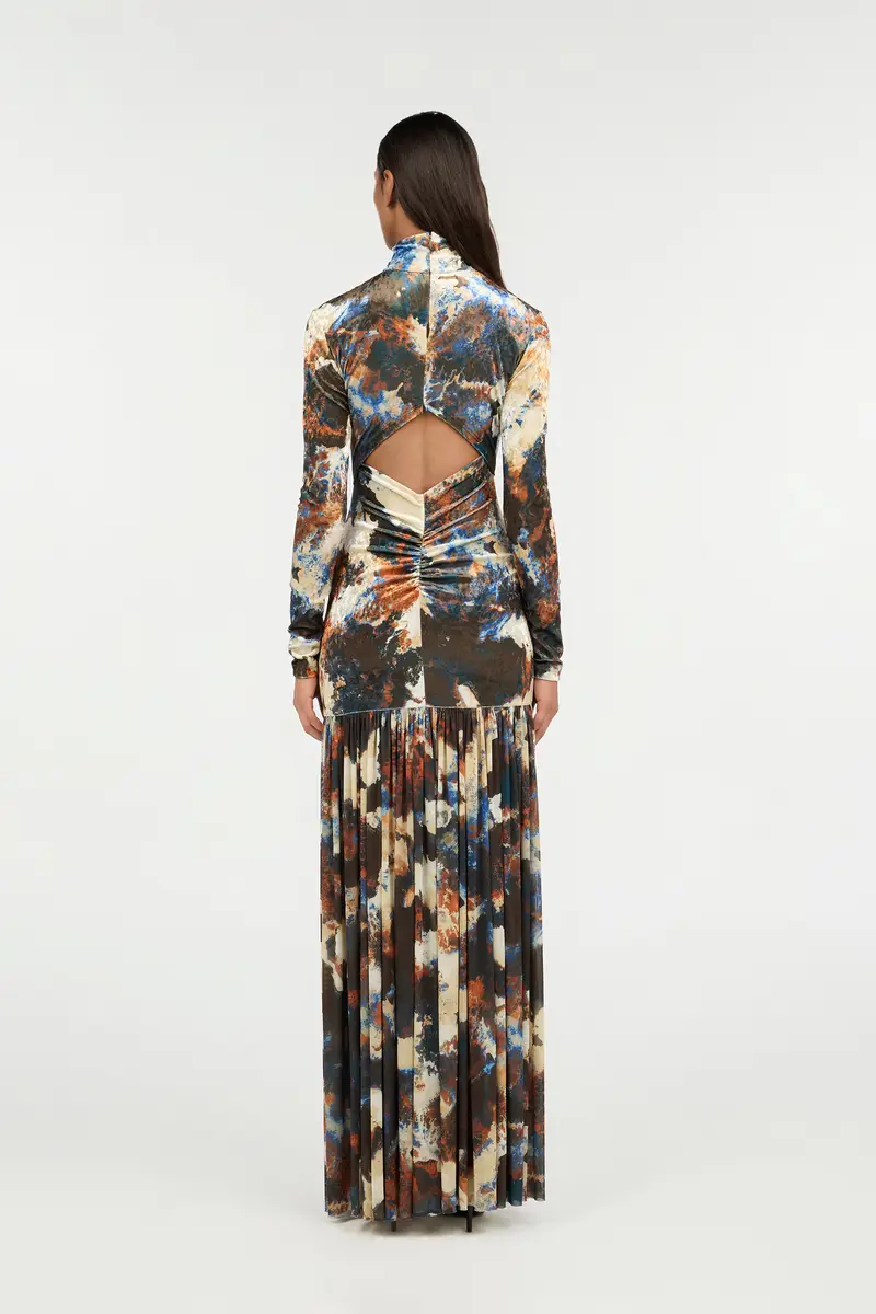 Roberto Cavalli Rusty Stain Print Dress Maxi | Thumbnail 3