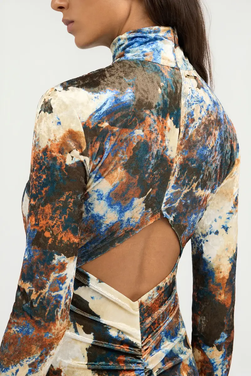 Roberto Cavalli Rusty Stain Print Dress Maxi | Thumbnail 5