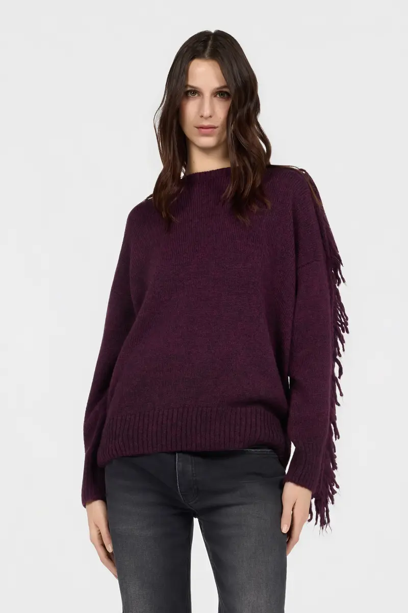 Roberto Cavalli Burgundy Sweater | Thumbnail 2 Roberto Cavalli Burgundy Sweater | Thumbnail 2