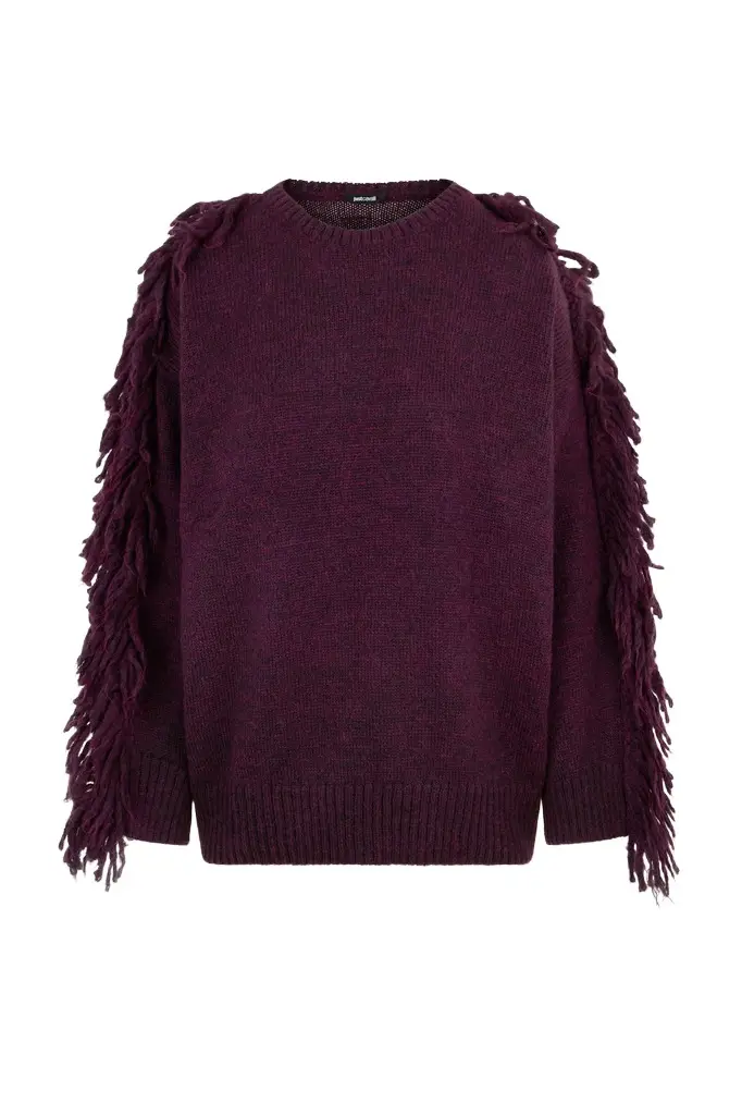 Roberto Cavalli Burgundy Sweater | Image 1 Roberto Cavalli Burgundy Sweater | Image 1