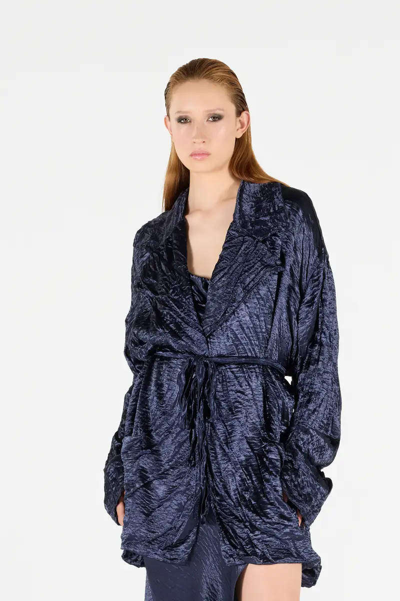 Roberto Cavalli Crinkle Effect Belted Jacket | Thumbnail 2 Roberto Cavalli Crinkle Effect Belted Jacket | Thumbnail 2