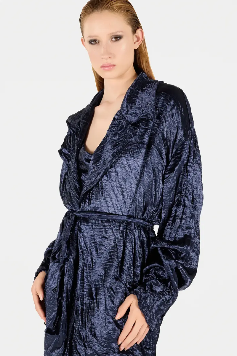 Roberto Cavalli Crinkle Effect Belted Jacket | Thumbnail 6 Roberto Cavalli Crinkle Effect Belted Jacket | Thumbnail 6