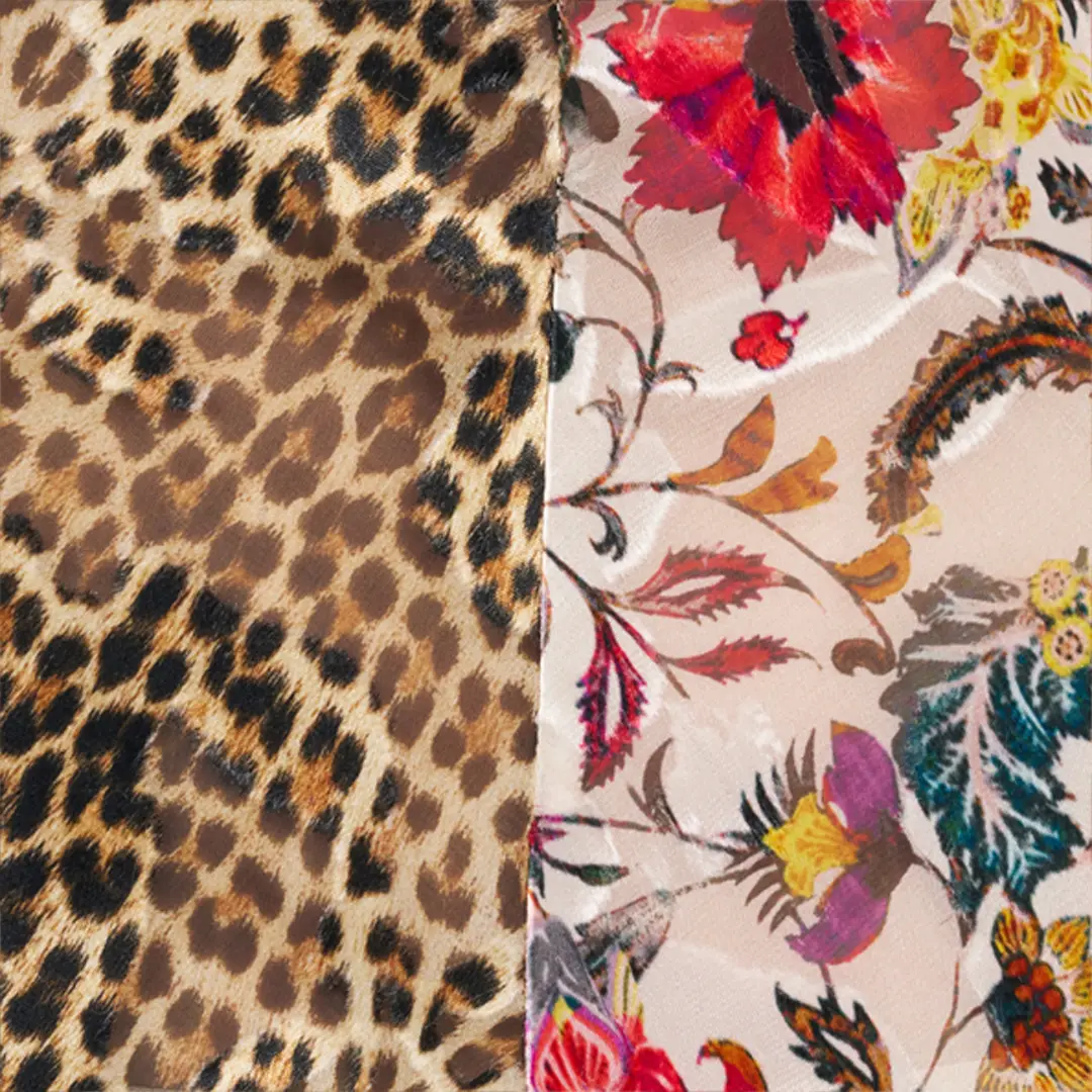 Roberto Cavalli Long Chiffon Dress with Florentine Flowers Print | Thumbnail 4