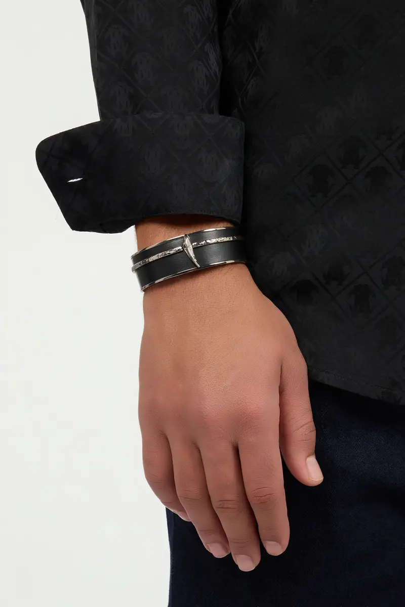 Roberto Cavalli Black and Palladium Rigid Bracelet with Fang | Thumbnail 2 Roberto Cavalli Black and Palladium Rigid Bracelet with Fang | Thumbnail 2