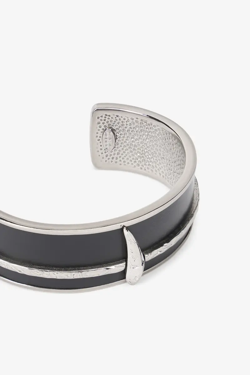 Roberto Cavalli Black and Palladium Rigid Bracelet with Fang | Thumbnail 5 Roberto Cavalli Black and Palladium Rigid Bracelet with Fang | Thumbnail 5