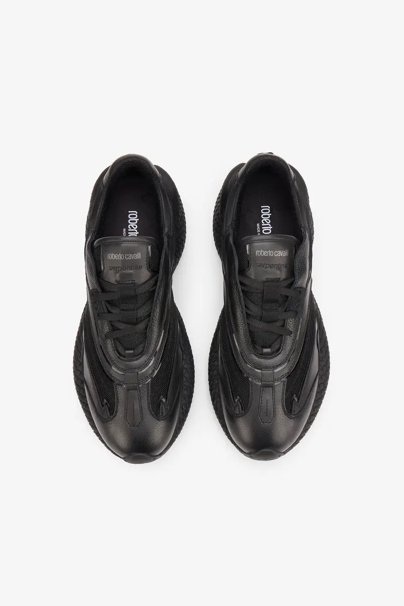 Roberto Cavalli Black Chunky Leather Sneakers | Thumbnail 4 Roberto Cavalli Black Chunky Leather Sneakers | Thumbnail 4