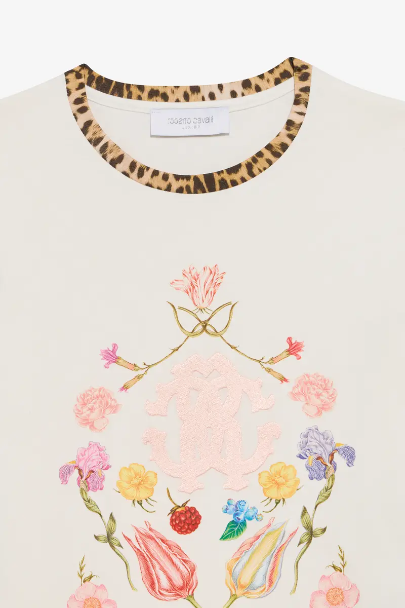 Roberto Cavalli T-Shirt With Floral Print And Monogram RC | Thumbnail 3 Roberto Cavalli T-Shirt With Floral Print And Monogram RC | Thumbnail 3