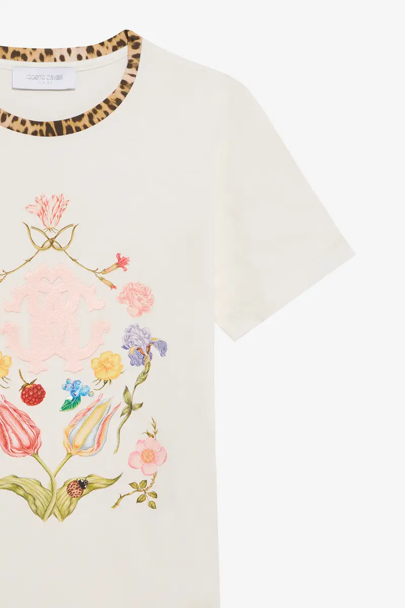 Roberto Cavalli T-Shirt With Floral Print And Monogram RC | Thumbnail 4 Roberto Cavalli T-Shirt With Floral Print And Monogram RC | Thumbnail 4