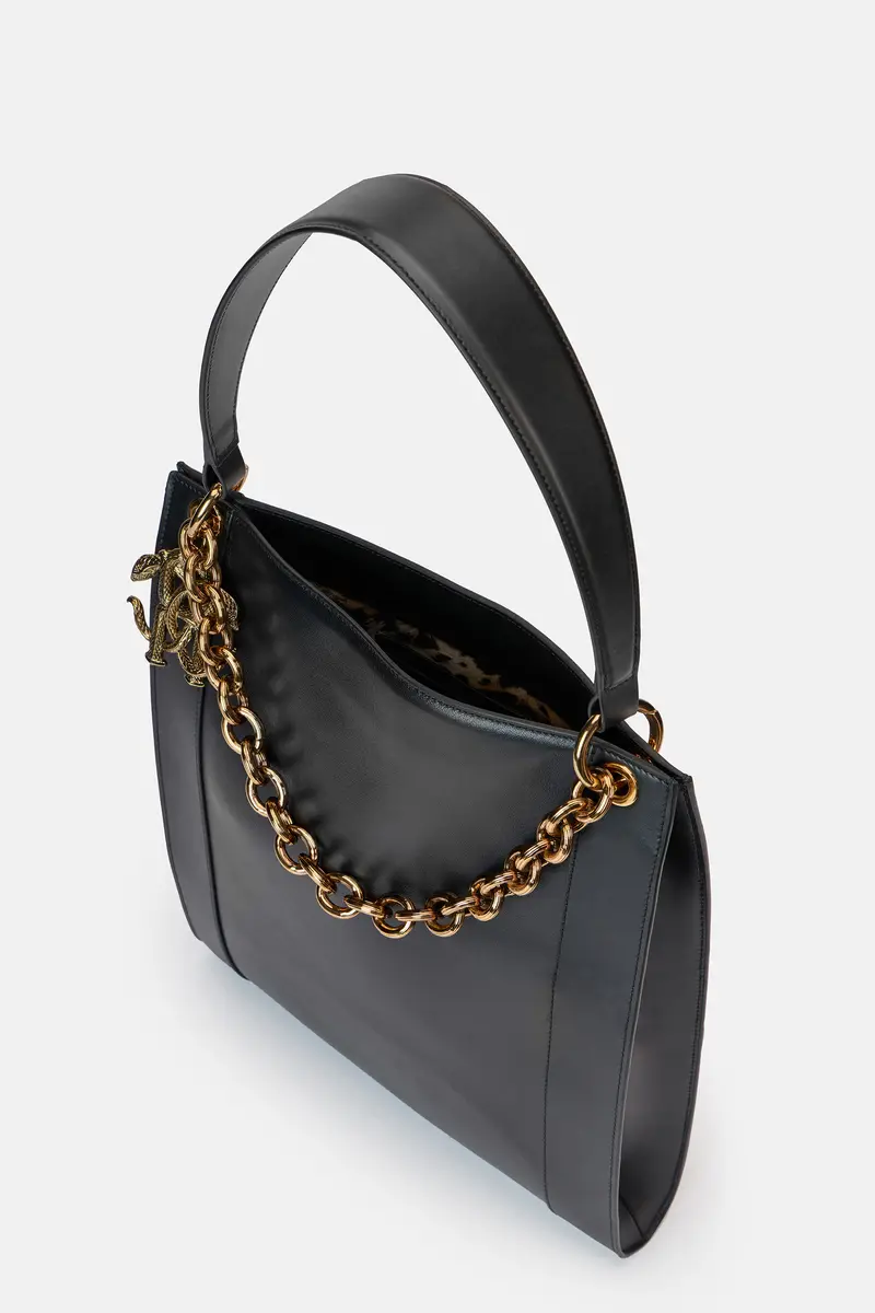 Roberto Cavalli Black Shopper Bag with Chain | Thumbnail 7 Roberto Cavalli Black Shopper Bag with Chain | Thumbnail 7