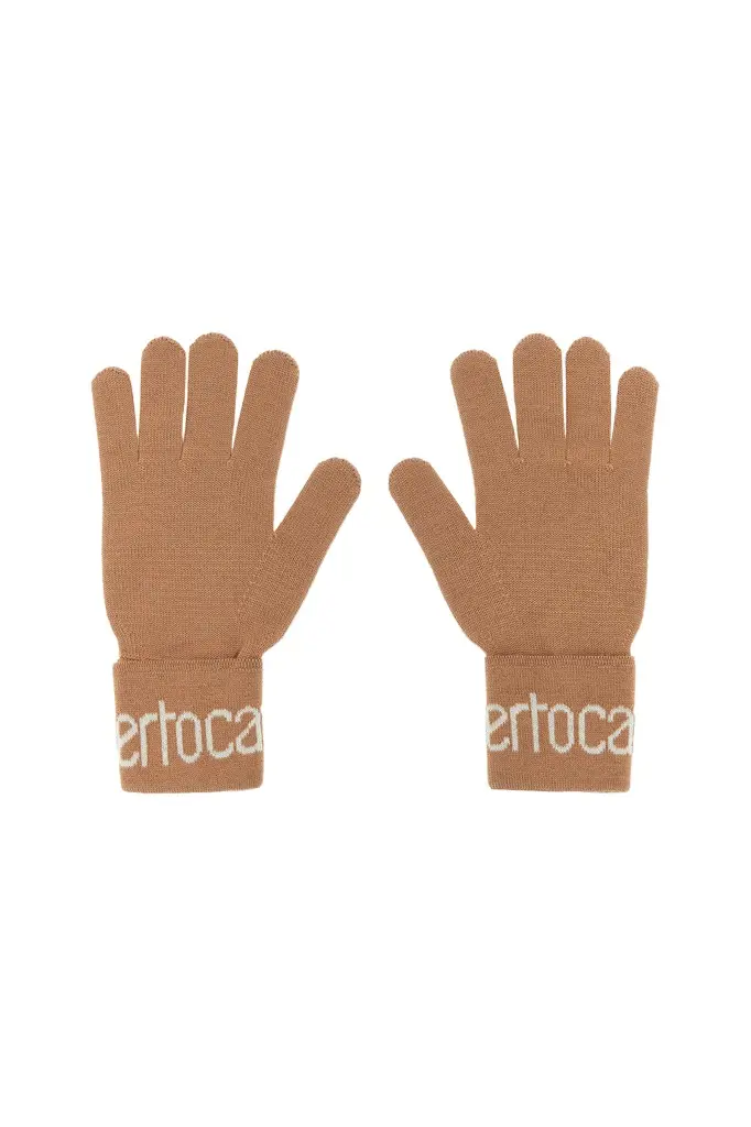 Roberto Cavalli Wool Blend Gloves with Logo