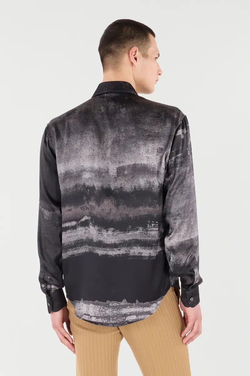Roberto Cavalli Used-Effect Gradient Silk Shirt | Thumbnail 3 Roberto Cavalli Used-Effect Gradient Silk Shirt | Thumbnail 3
