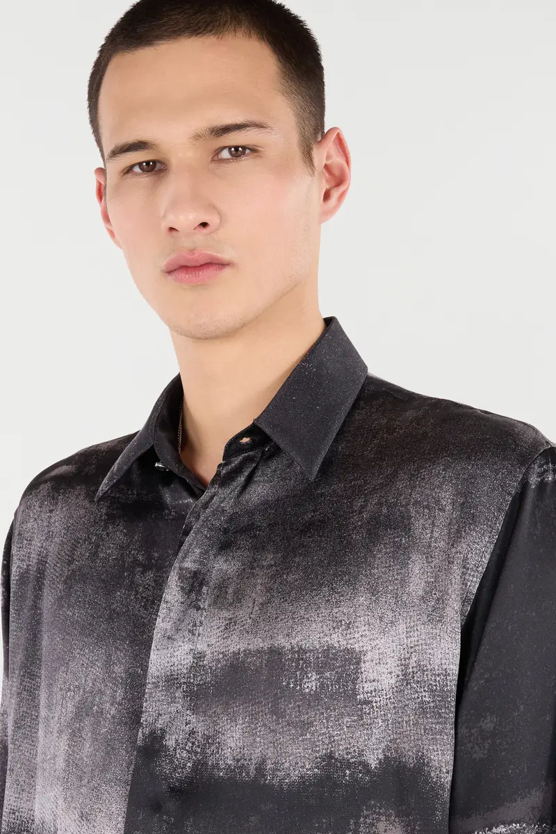 Roberto Cavalli Used-Effect Gradient Silk Shirt | Thumbnail 5 Roberto Cavalli Used-Effect Gradient Silk Shirt | Thumbnail 5