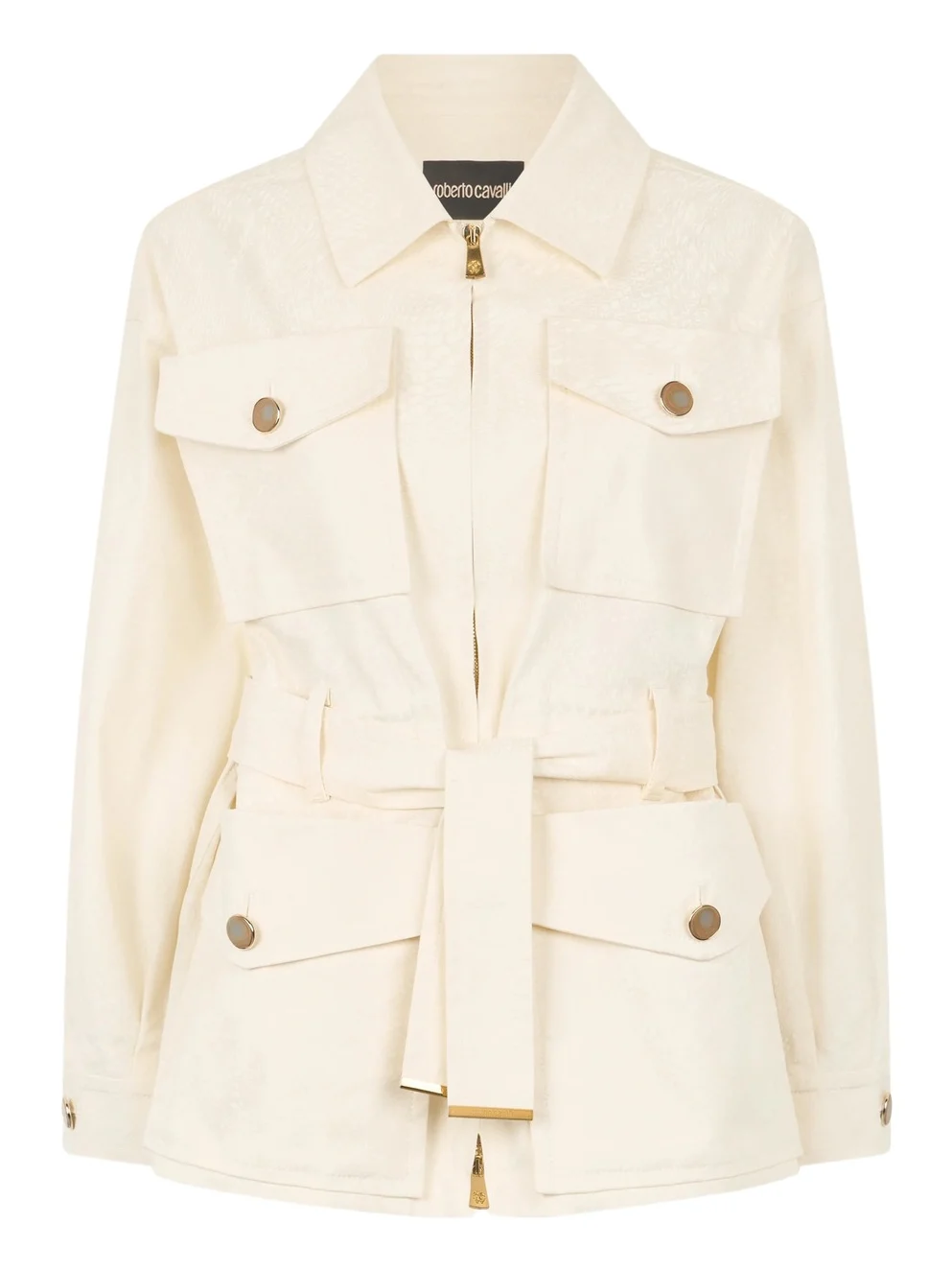 Roberto Cavalli Jacket With belt And Python Pattern