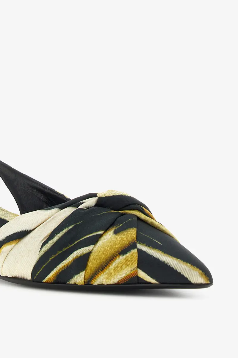 Roberto Cavalli Print Satin The Pettegola Slingback with low heel | Thumbnail 4 Roberto Cavalli Print Satin The Pettegola Slingback with low heel | Thumbnail 4