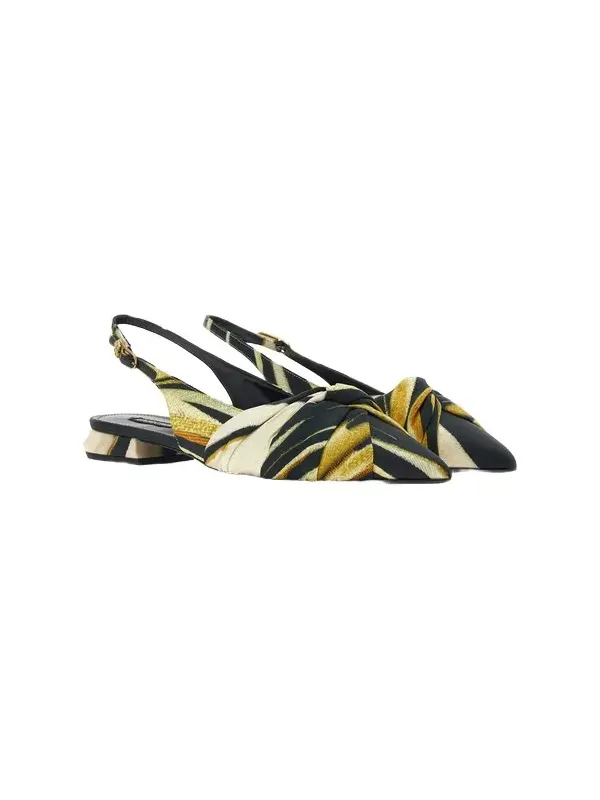 Print Satin The Pettegola Slingback with low heel Print Satin The Pettegola Slingback with low heel