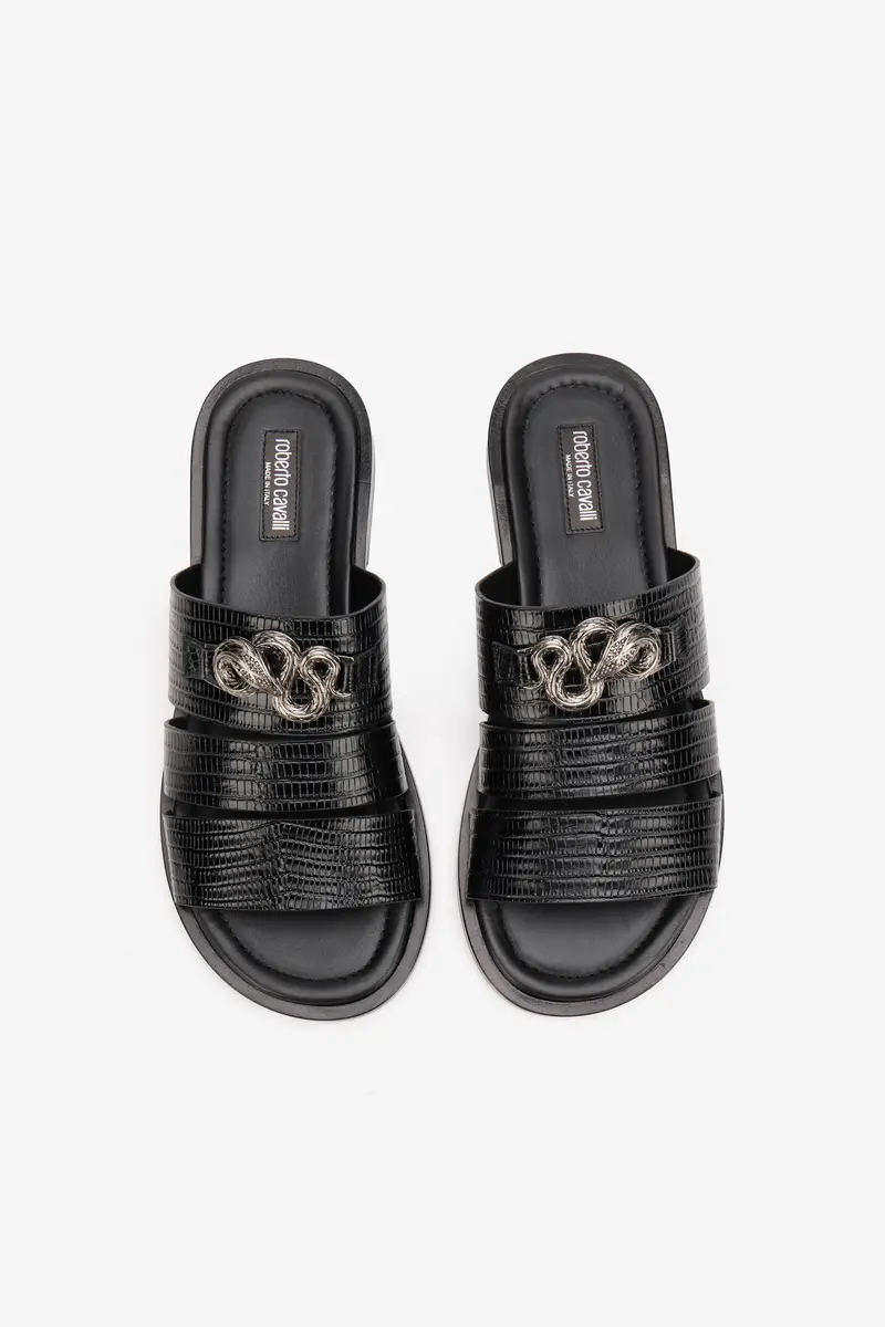 Roberto Cavalli Black Leather Sandals | Thumbnail 4 Roberto Cavalli Black Leather Sandals | Thumbnail 4