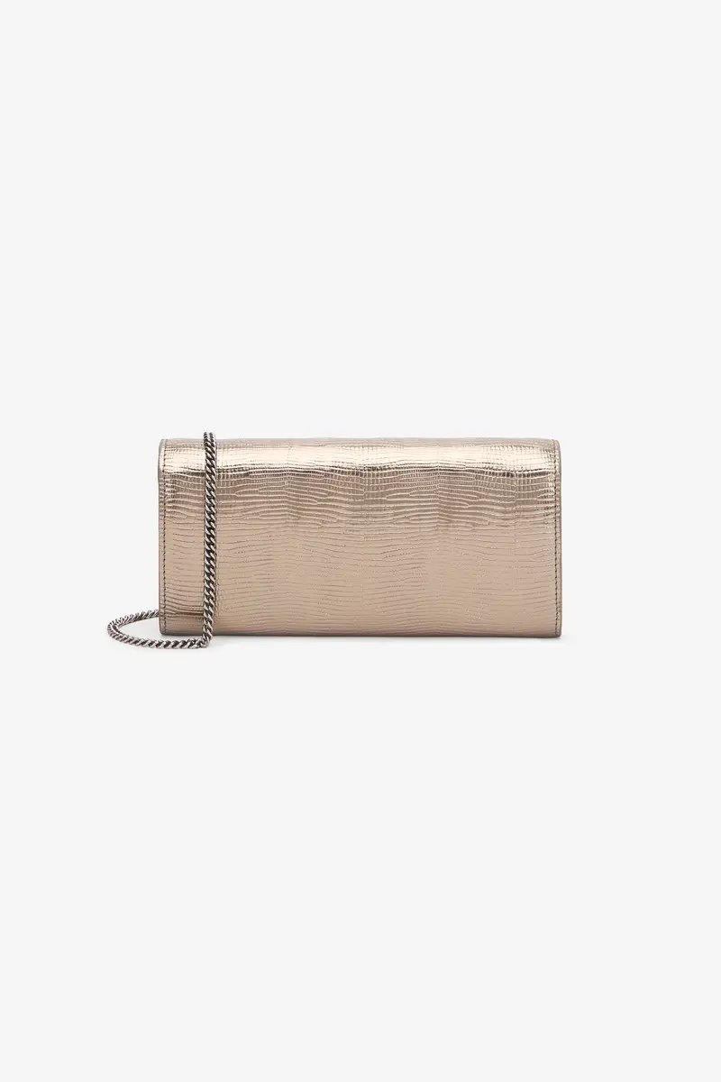 Roberto Cavalli Serpentine Gold Lizard-Effect Wallet On Chain | Thumbnail 2 Roberto Cavalli Serpentine Gold Lizard-Effect Wallet On Chain | Thumbnail 2