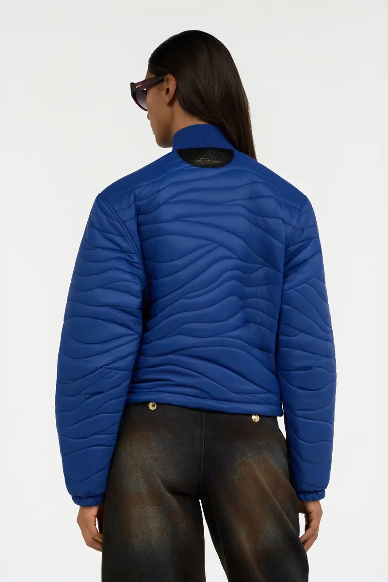 Roberto Cavalli Blue Quilted Bomber Jacket | Thumbnail 3 Roberto Cavalli Blue Quilted Bomber Jacket | Thumbnail 3