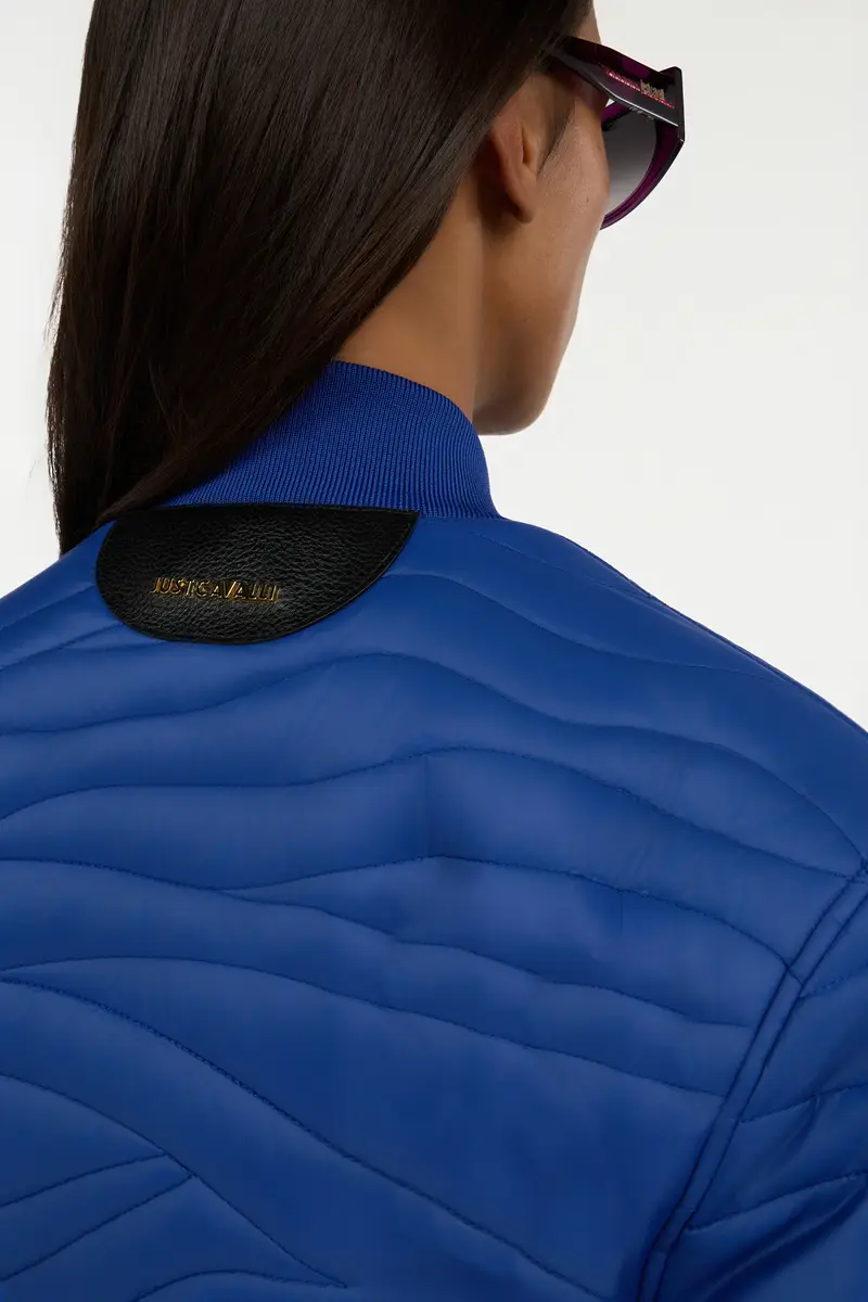 Roberto Cavalli Blue Quilted Bomber Jacket | Thumbnail 5 Roberto Cavalli Blue Quilted Bomber Jacket | Thumbnail 5