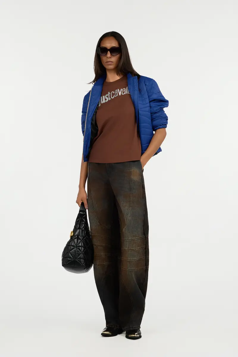Roberto Cavalli Blue Quilted Bomber Jacket | Thumbnail 6 Roberto Cavalli Blue Quilted Bomber Jacket | Thumbnail 6