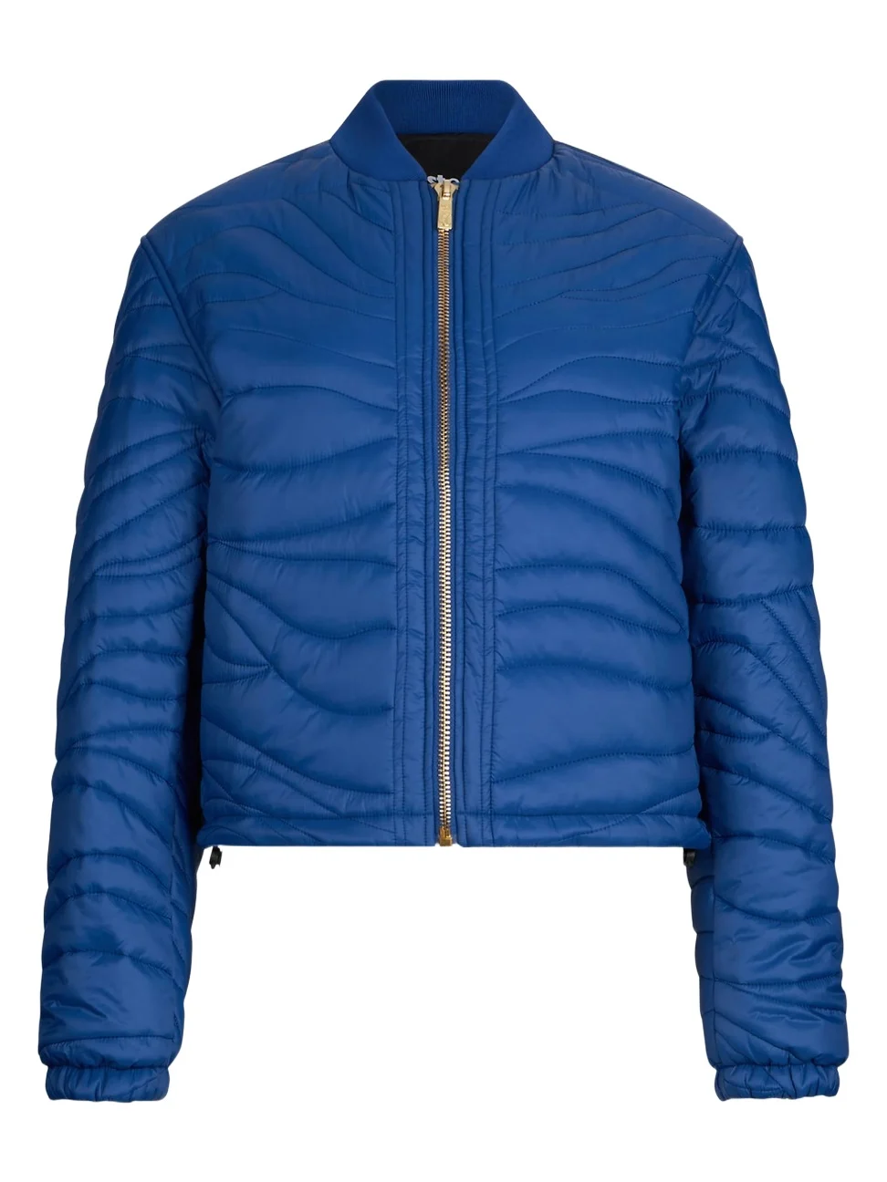 Roberto Cavalli Blue Quilted Bomber Jacket