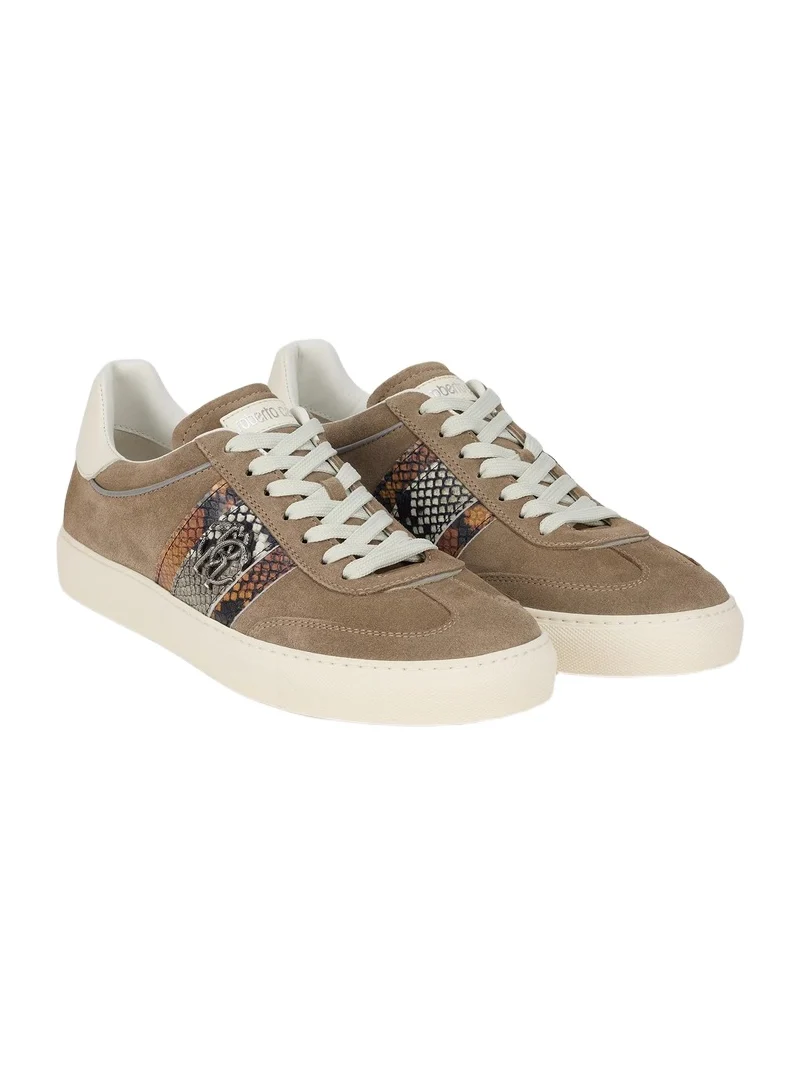 Roberto Cavalli Sneakers in Suede with Python Print