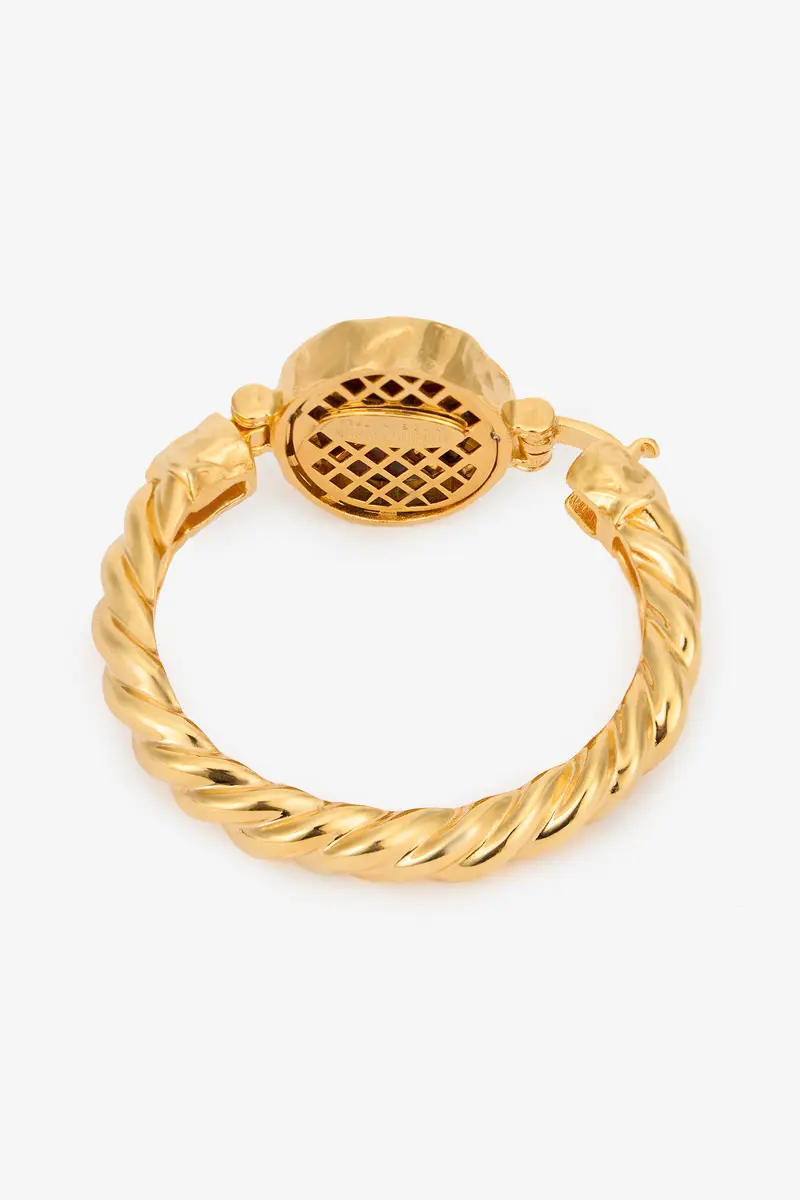 Roberto Cavalli Golden Bangle With Ruby Stone | Thumbnail 3 Roberto Cavalli Golden Bangle With Ruby Stone | Thumbnail 3