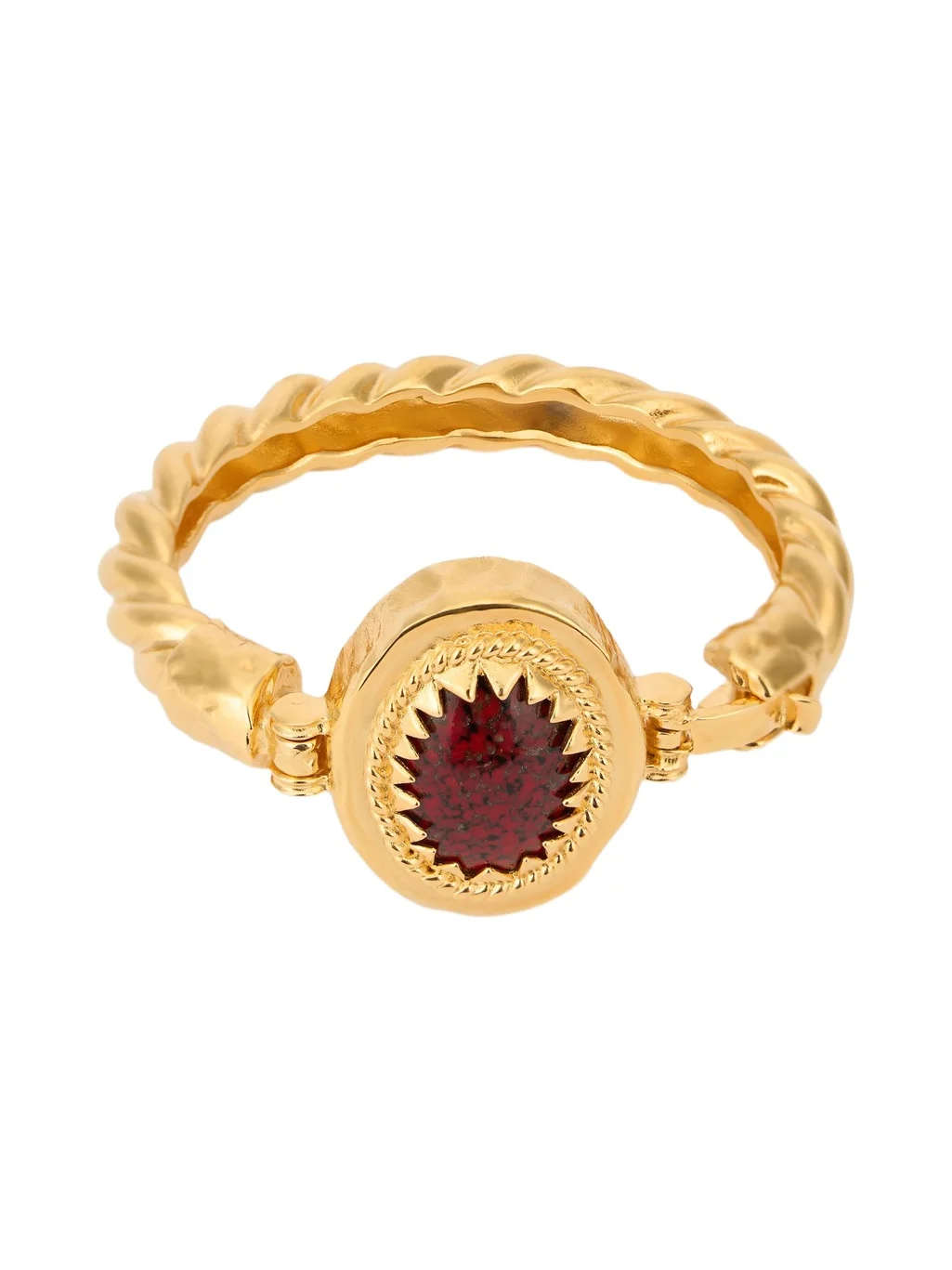Golden Bangle With Ruby Stone
