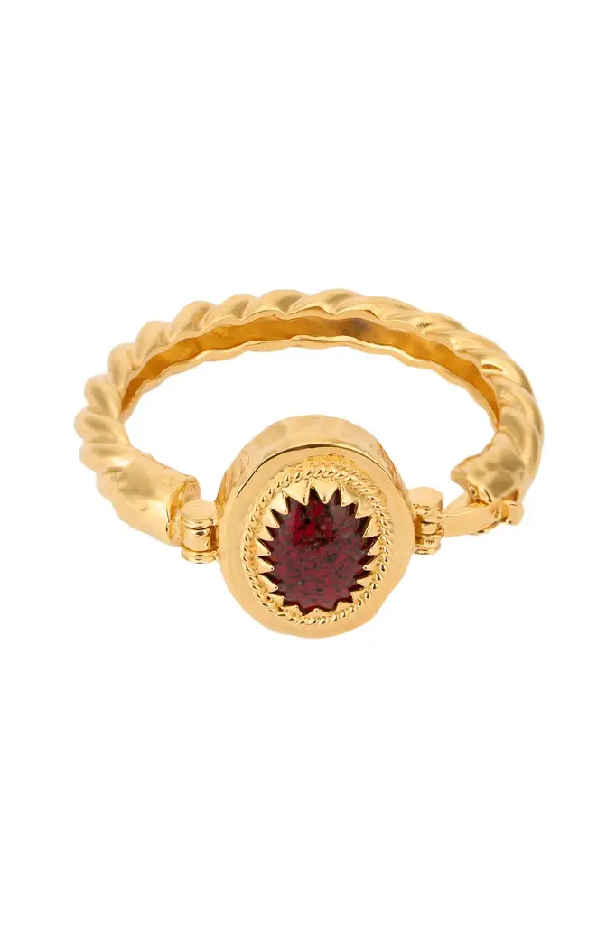 Roberto Cavalli Golden Bangle With Ruby Stone