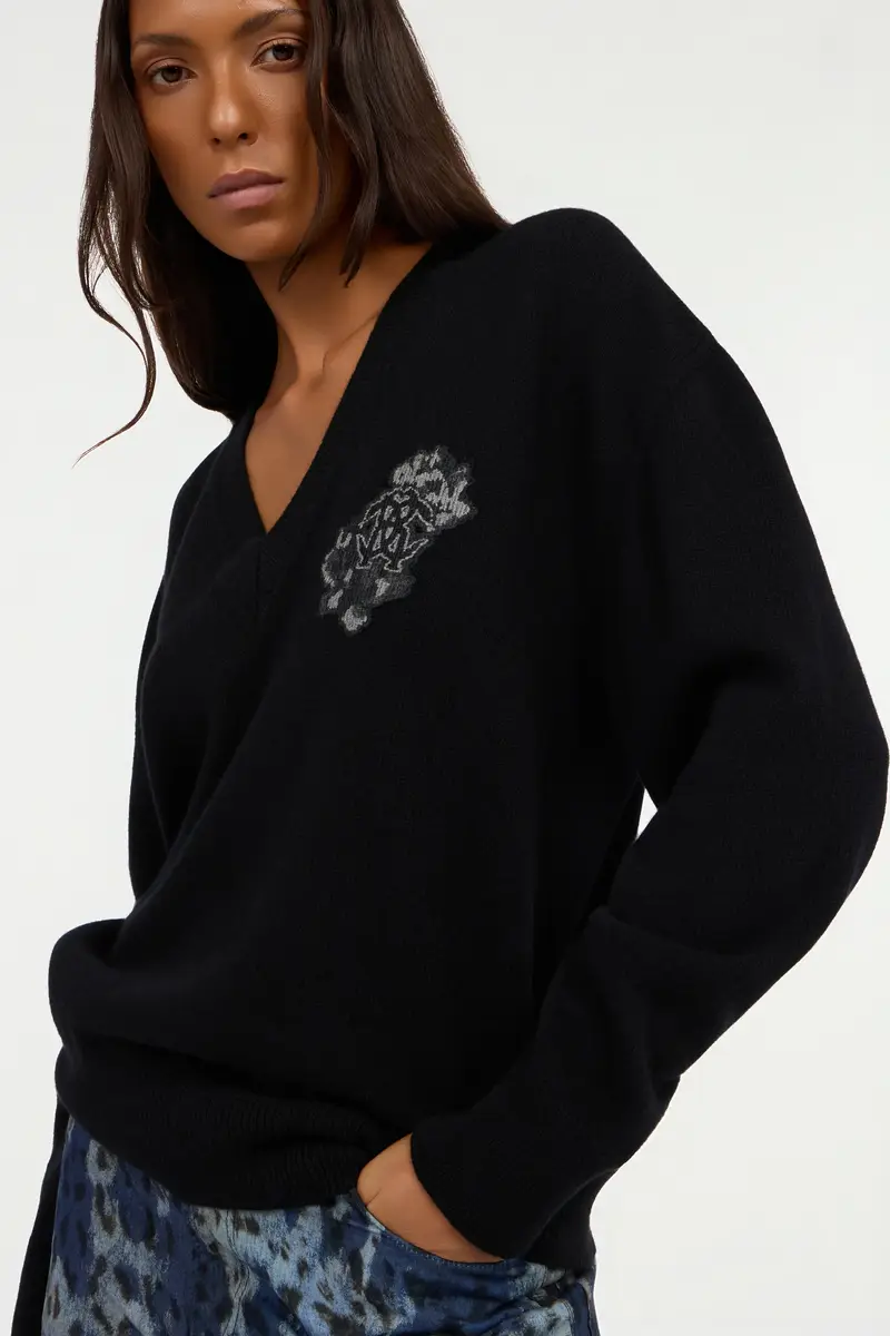 Roberto Cavalli Black sweater with Monogram Mirror Snake | Thumbnail 5 Roberto Cavalli Black sweater with Monogram Mirror Snake | Thumbnail 5