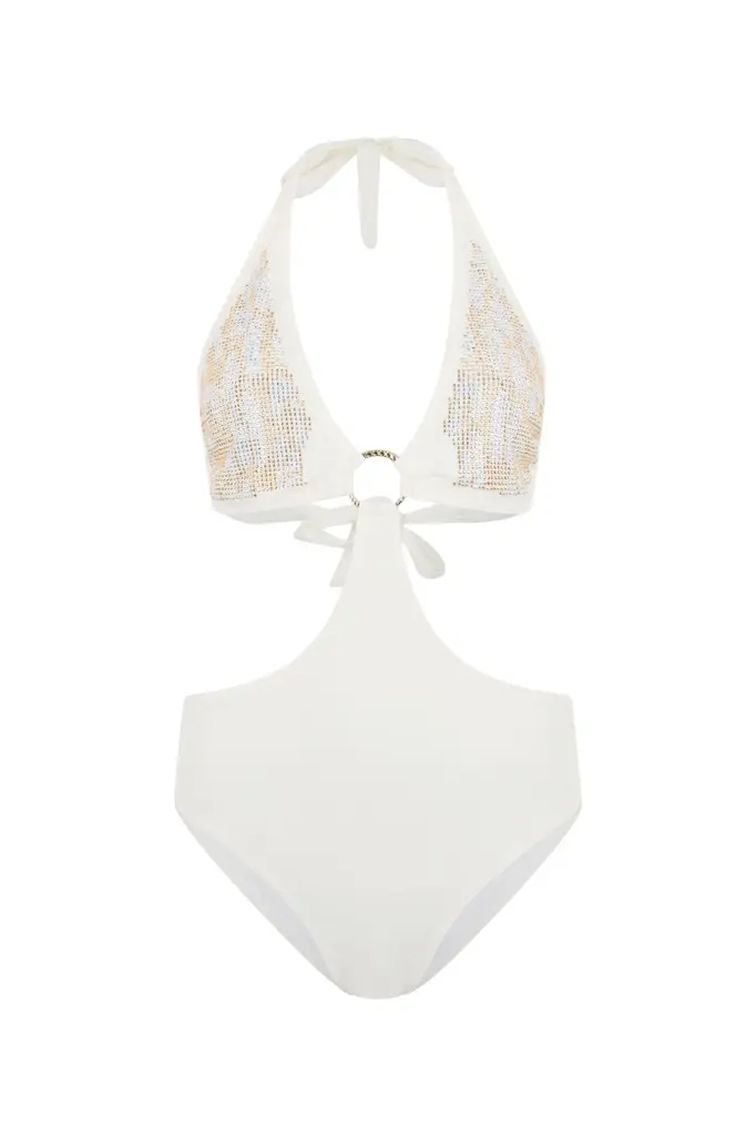 Roberto Cavalli One-Piece with Luminous Jaguar Motif