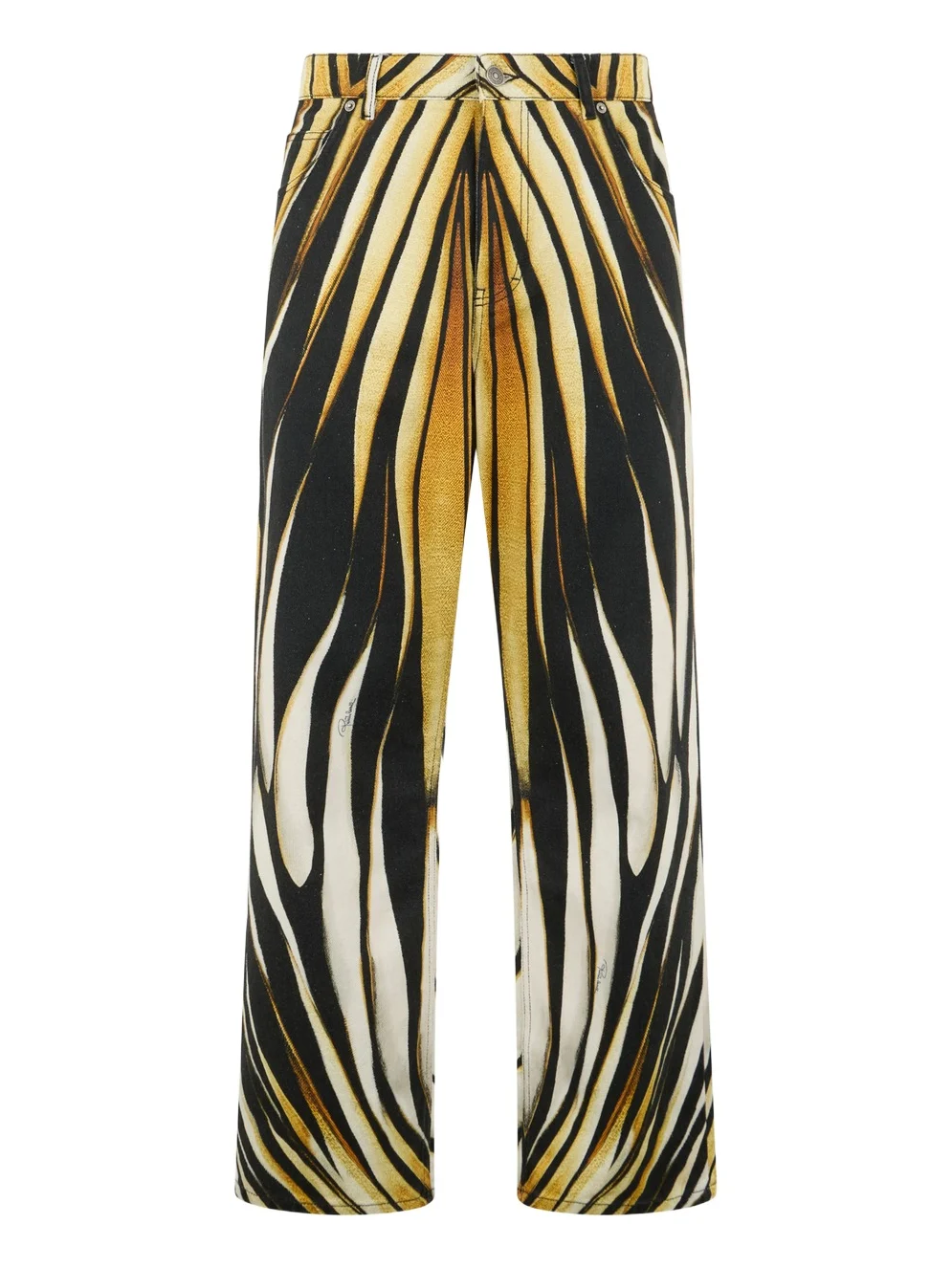 Roberto Cavalli Ray of Gold Print Jeans