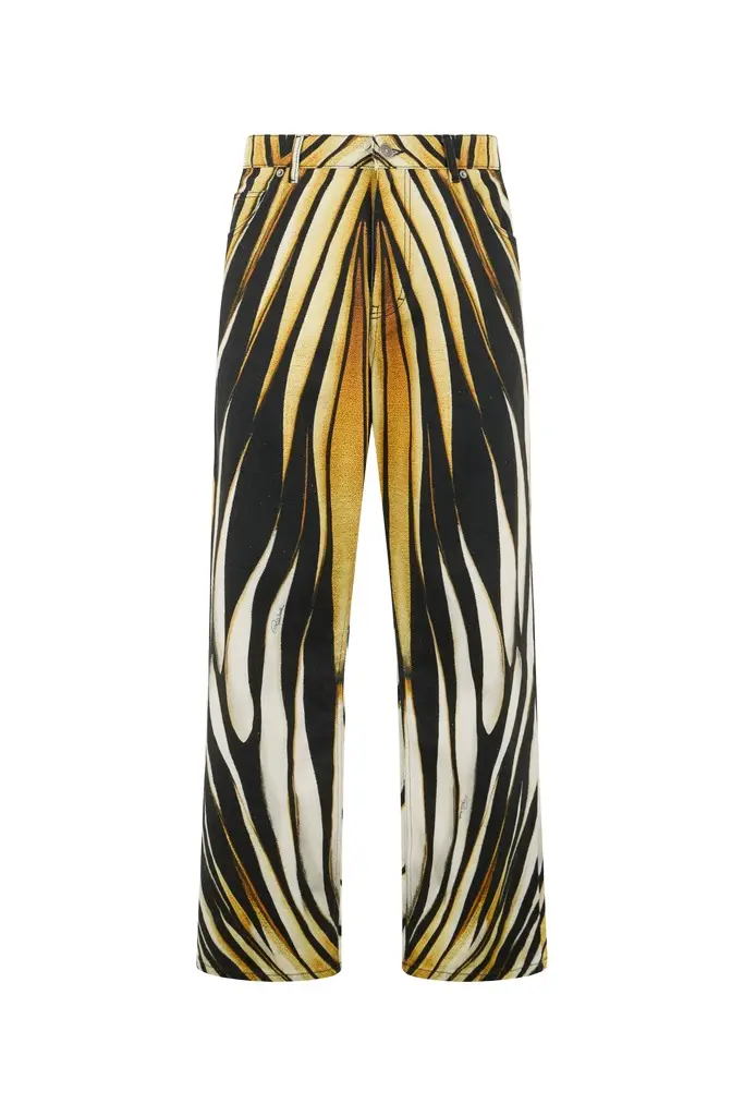 Roberto Cavalli Ray of Gold Print Jeans | Image 1 Roberto Cavalli Ray of Gold Print Jeans | Image 1