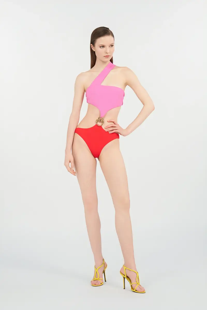 Roberto Cavalli Asymmetrical One-Piece Swimsuit with Jewel Detail | Thumbnail 7