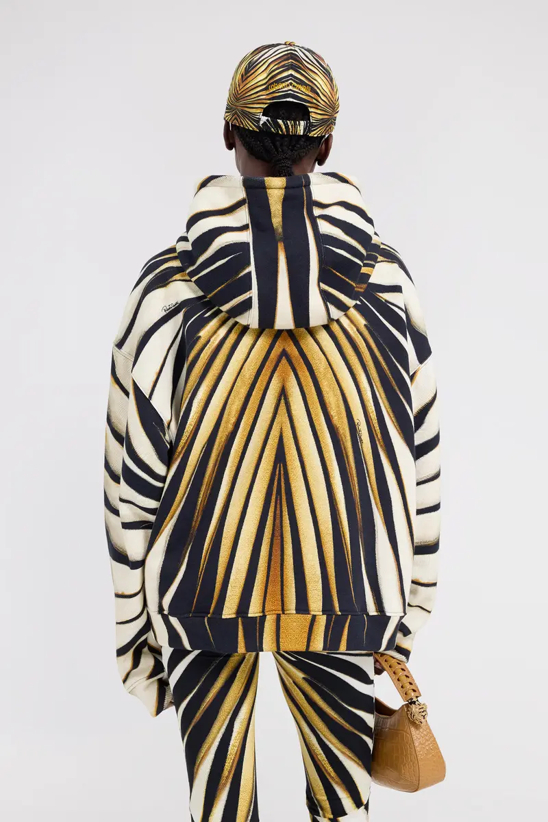 Roberto Cavalli Ray Of Gold Print Cotton Sweatshirt | Thumbnail 3 Roberto Cavalli Ray Of Gold Print Cotton Sweatshirt | Thumbnail 3