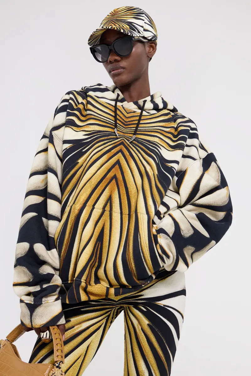 Roberto Cavalli Ray Of Gold Print Cotton Sweatshirt | Thumbnail 4 Roberto Cavalli Ray Of Gold Print Cotton Sweatshirt | Thumbnail 4